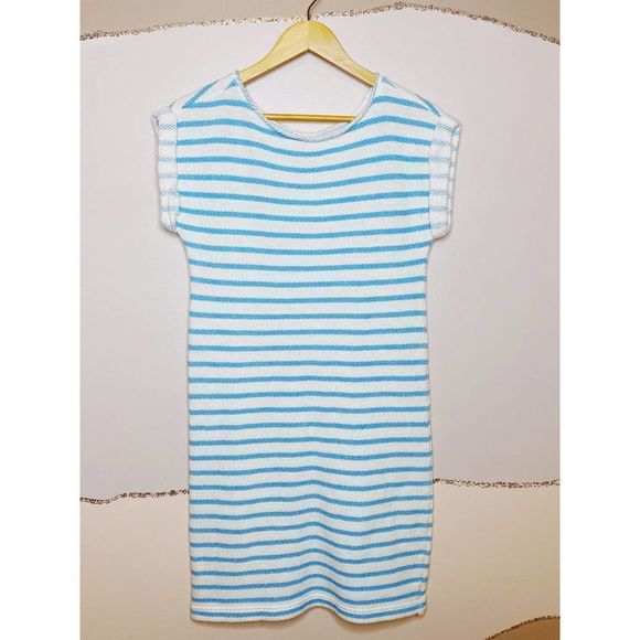 Lou & Grey | Blue Striped Terry Dress | Casual | Size XS - Picture 1 of 3